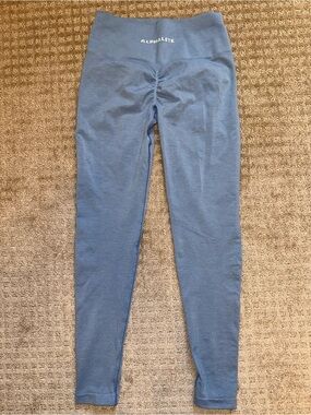Alphalete Blue Seamless Leggings Scrunch Butt High Waisted Gym Women’s Medium